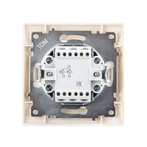Выключатель двухклавишный с подсветкой Лама TDM Electric SQ1815-0305