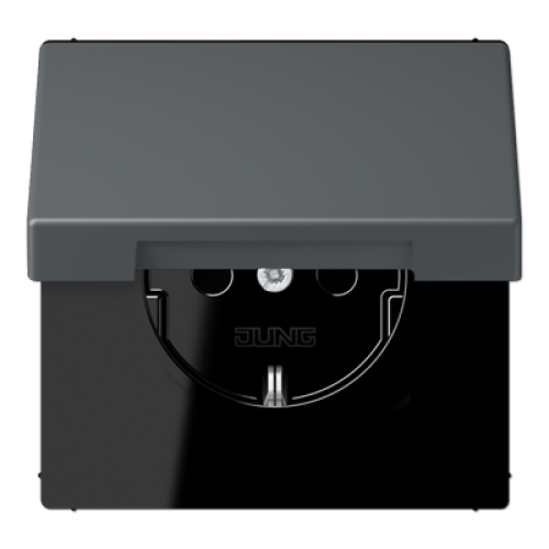 Розетка 2K+З с крышкой Jung LC1520BFKL202