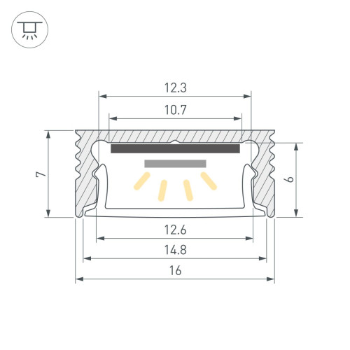 Профиль Arlight SL-SLIM-H7-2000 WHITE (BY) 061378