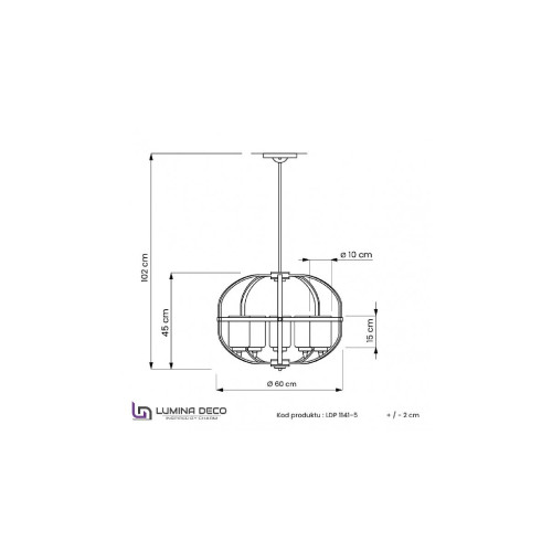 Подвесная люстра Lumina Deco Monterey LDP 1141-5 BK+MD