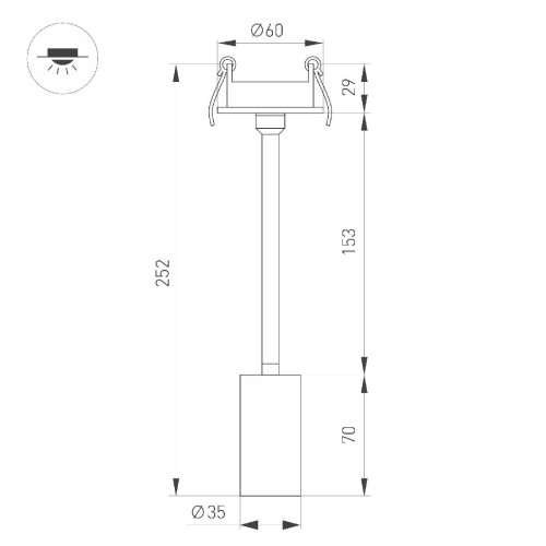 Встраиваемый спот Arlight LGD-PERISCOPE-R35-6W Day4000 (BK, 24 deg, 230V) 045193