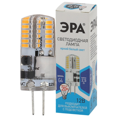 Лампа светодиодная Эра G4 2,5W 4000K LED-JC-2,5W-12V-SLC-840-G4 Б0049090