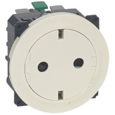Розетка 2К+З Legrand Celiane 16A 230V с/з со шторками безвинтовой зажим немецкий стандарт слоновая кость 067169
