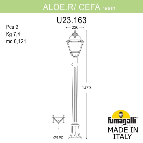 Ландшафтный светильник Fumagalli ALOE.R/CEFA U23.163.000.AYE27