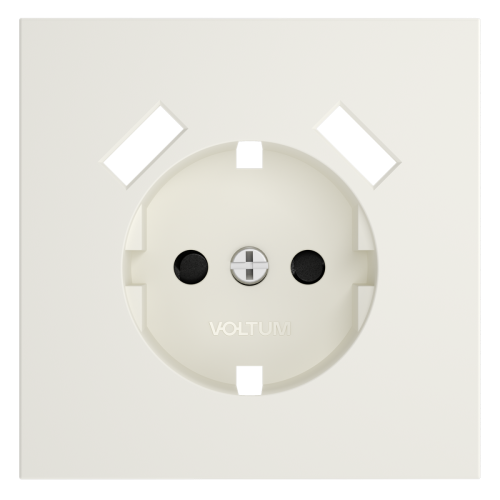 Накладка для розетки с заземлением и защитными шторками, с USB A+A Voltum S70 (хлопок) VLS000913