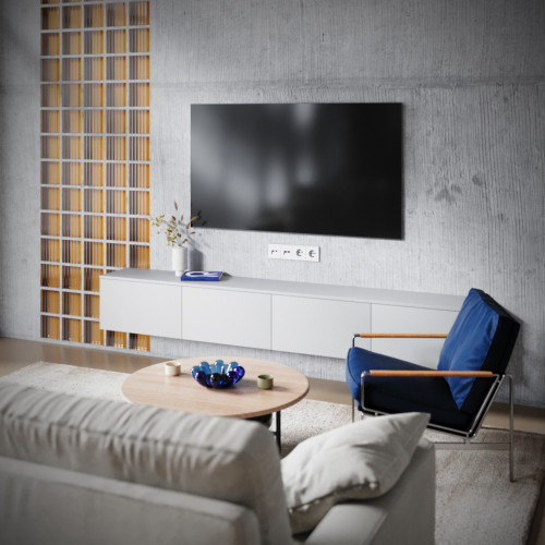 Розетка телевизионная встраиваемая Voltum S70 TV+RJ45 кат. 6, (белый матовый) VLS060702