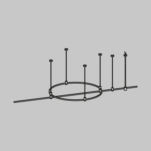 Основание круглое+прямое  на тросовых подвесах Hang для трековых светильников Maytoni Technical Flarity TFC-Flar-H05-PT