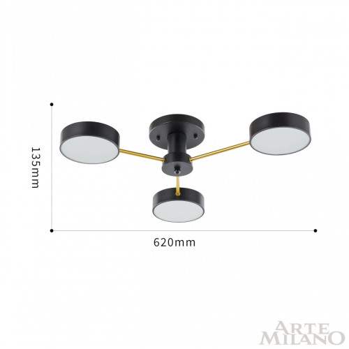 Потолочная люстра Arte Milano Ferrara 252006/3 Bk/Bk