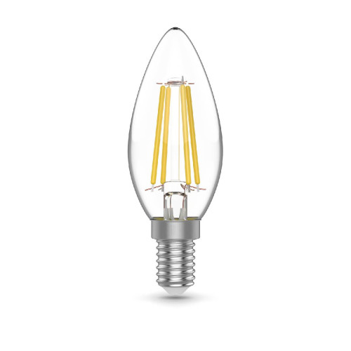 Лампа светодиодная филаментная Gauss E14 4,5W 2700К прозрачная 1031115