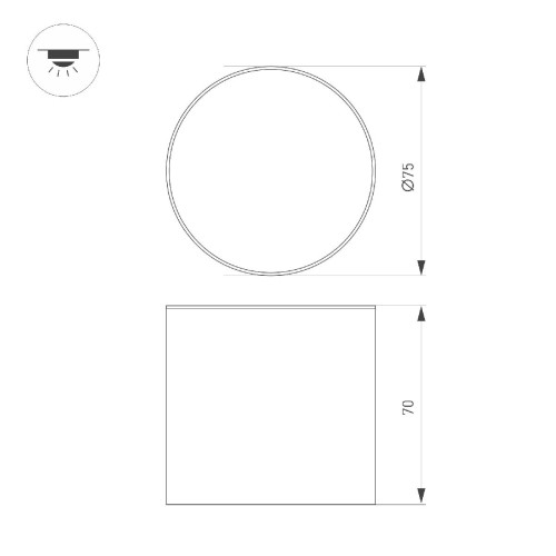 Накладной светильник Arlight SP-CYLINDO-R75-7W Day4000 (WH, 110 deg, 230V) 041246