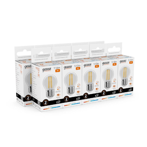 Лампа светодиодная Gauss Filament Elementary E27 8W 2700K 52218