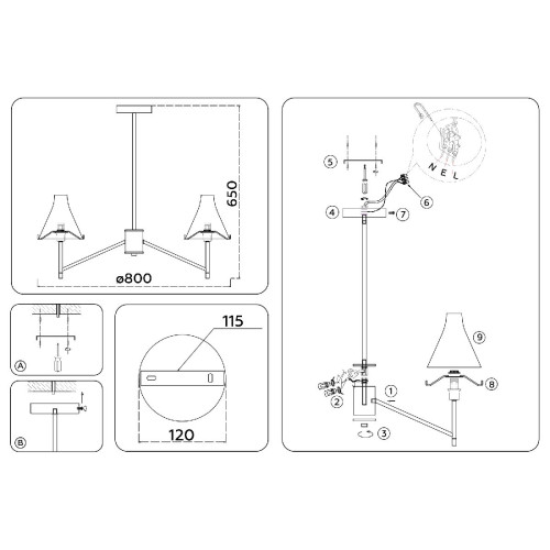 Люстра на штанге Ambrella Light High Light Modern LH57125