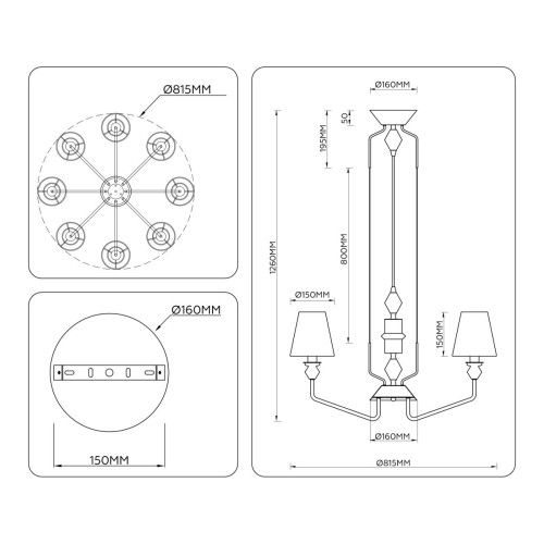 Подвесная люстра Ambrella Light High Light Ceramo Classic LH75403