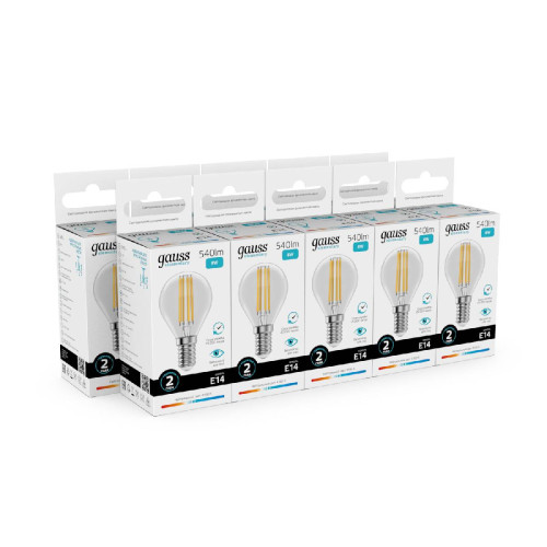 Лампа светодиодная Gauss Filament Elementary E14 8W 4100K 52128