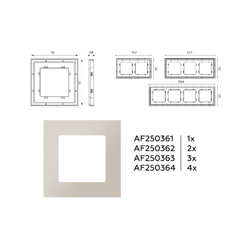 Рамка двухместная Ambrella Volt Qubi AF250362