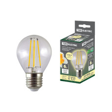 Лампа светодиодная филаментная TDM Electric E27 6W 2700K прозрачная SQ0340-0279