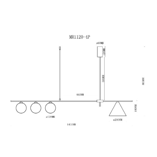 Подвесной светильник MyFar Elena MR1120-4P