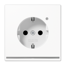 Розетка Schuko с LED подсветкой Jung LS1520-OWWLNW