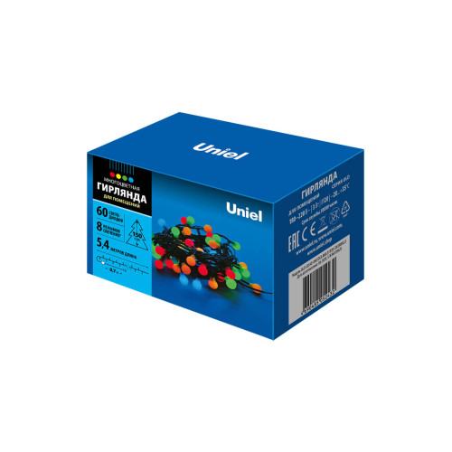 Светодиодная гирлянда (07928) Uniel Шарики 220V разноцветный ULD-S0540-060/DGA MULTI IP20 COLORBALLS