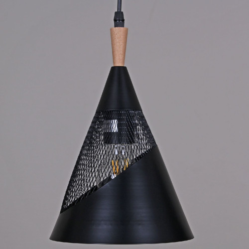 Подвесной светильник Reluce 03250-3.9-01 BK+WOOD