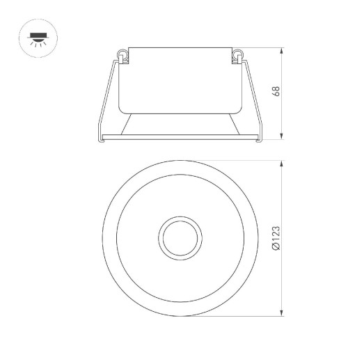 Встраиваемый светильник Arlight MS-HARBOR-R123-20W Warm3000 050186