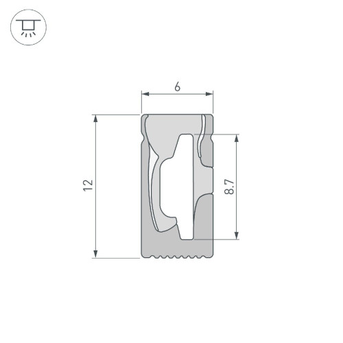 Силиконовый профиль Arlight WPH-FLEX-0612-SIDE-S8-5m BLACK 045782