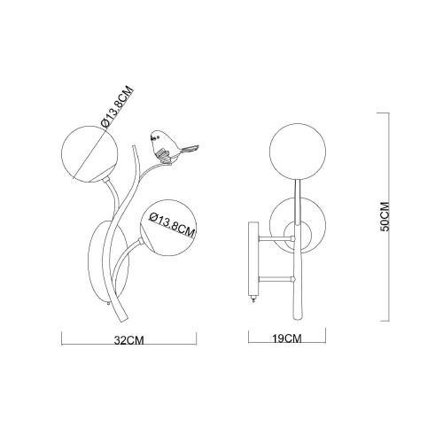 Бра Arte Lamp Camomilla A9712AP-2SG