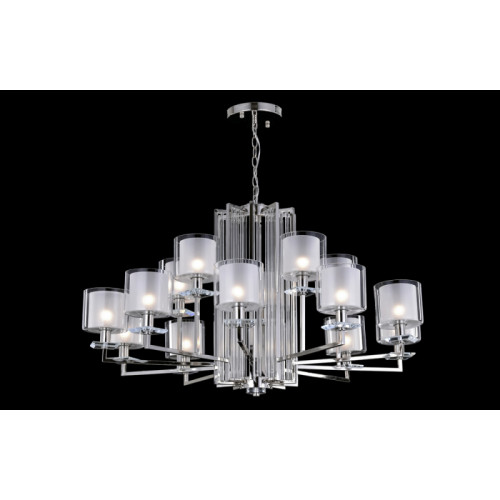 Подвесная люстра Crystal Lux Nicolas NICOLAS SP-PL10+5 NICKEL/WHITE