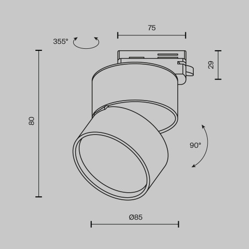 Трековый светильник Maytoni ONDA TR007-1-12W3K-W