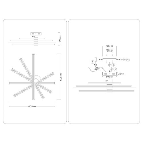 Потолочный светильник Ambrella Light Comfort LineTech FL6221