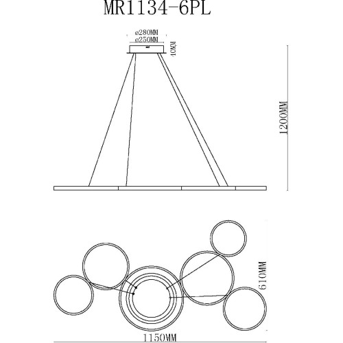 Подвесная люстра MyFar Victory MR1134-6PL