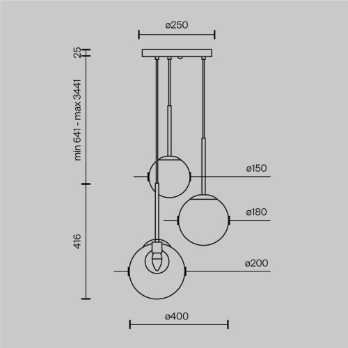 Подвесной светильник Maytoni Basic form MOD521PL-03G