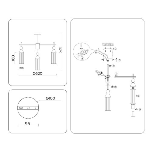 Люстра на штанге Ambrella Light High Light Heigh Light LH55256