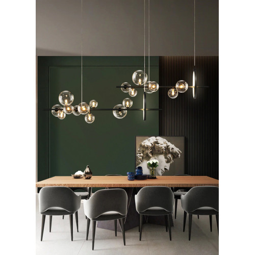 Подвесная люстра Delight Collection Art Deco Bubble KG1233P-7 black/clear