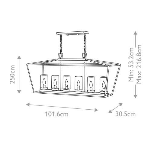 Уличный подвесной светильник Hinkley Alford place QN-ALFORD-PLACE-6P-MB