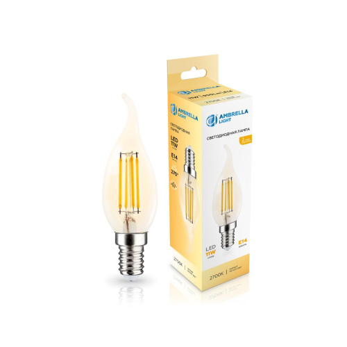 Филаментная светодиодная лампа Ambrella Light Bulbing E14 11W 2700K свеча на ветру 351123