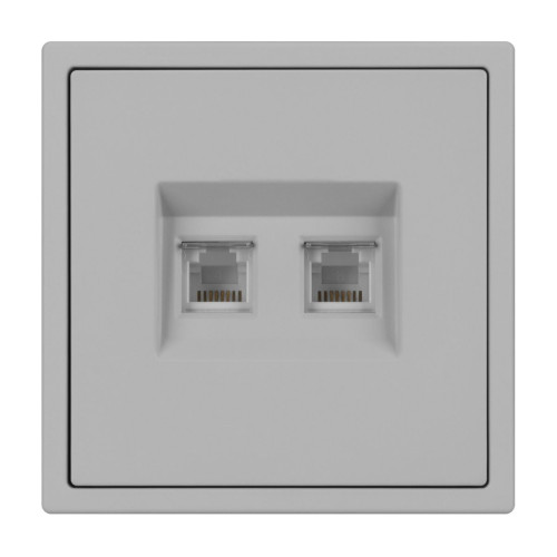 Механизм сдвоенной телефонной розетки Arlight SCT-NOBE-MTL2-SFPL-IS (RJ-11, 4C) (Никель) 061890