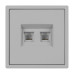 Механизм сдвоенной телефонной розетки Arlight SCT-NOBE-MTL2-SFPL-IS (RJ-11, 4C) (Никель) 061890