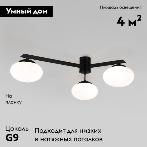 Потолочная люстра Eurosvet Opaline 70220/3 черный a065764