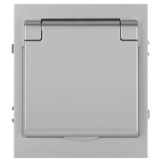 Розетка Эра Arktik 16-2103-03 с заземлением 2P+E Schuko со шторками с крышкой 16А-250В алюминий Б0070436