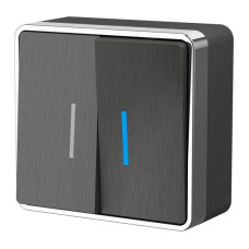Выключатель двухклавишный с подсветкой Werkel Gallant графит рифленый W5020104 4690389164194