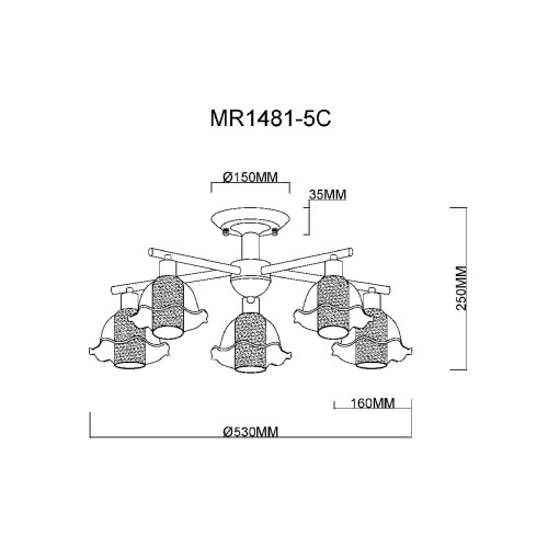Потолочная люстра MyFar Lisa MR1481-5C