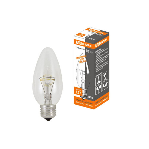 Лампа накаливания TDM Electric E27 40W прозрачная SQ0332-0010