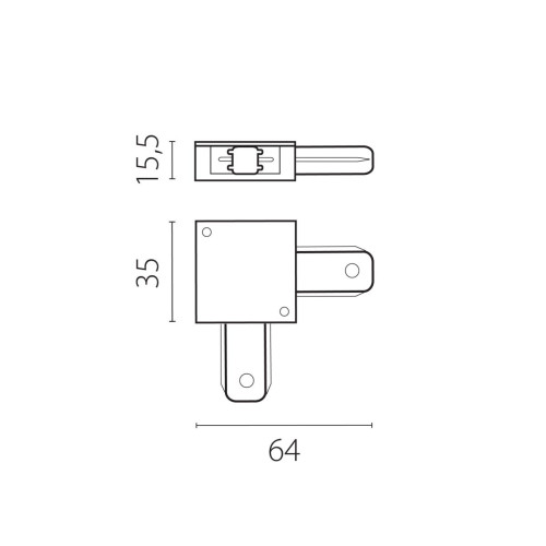 Угловое соединение для шинопровода к 50202X-P, 50203X-P Barra Lightstar 502127-P