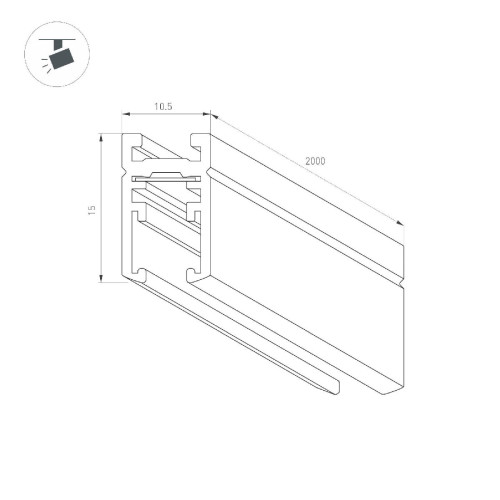 Шинопровод Arlight MAG-MICROCOSM-TRACK-1115-2000 (BK) 043050