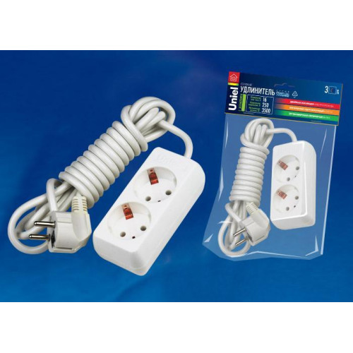 Удлинитель (02885) Uniel 2гн х 3м с/з Standard S-GCD2-3