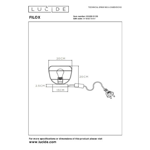 Настольная лампа Lucide Filox 00529/01/30