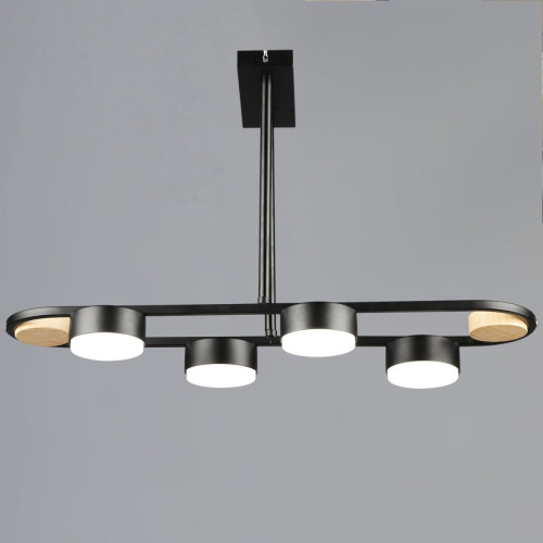 Подвесная люстра Reluce 02760-0.3-04 BK+WOOD GX53 Подвесная люстра Reluce 02760-0.3-04 BK+WOOD GX53