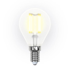 Лампа светодиодная филаментная (UL-00000303) Uniel E14 6W 3000K матовая LED-G45-6W/WW/E14/FR PLS02WH