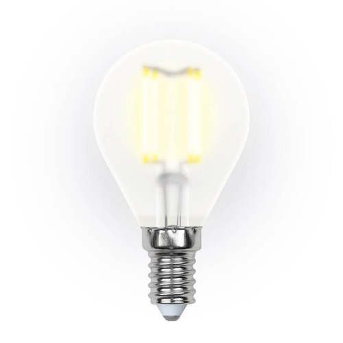 Лампа светодиодная филаментная (UL-00000303) Uniel E14 6W 3000K матовая LED-G45-6W/WW/E14/FR PLS02WH